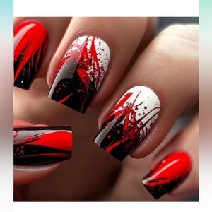 🖤❤️BLOODSTAIN SUPER CUTE PRESS ON NAILS❤️🖤